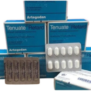 Tenuate Retard pill with healthy meal and scale, symbolizing safe and effective weight loss with appetite suppressants.