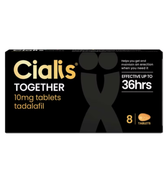 Cialis Together 10mg tablets blister pack with a single tablet, used for effective erectile dysfunction treatment.